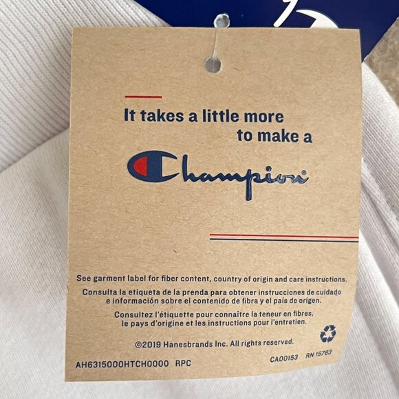 Champion NWT Reverse Weave Shorts Mens L Raw Hem White Logo Cotton Blend - Picture 10 of 15